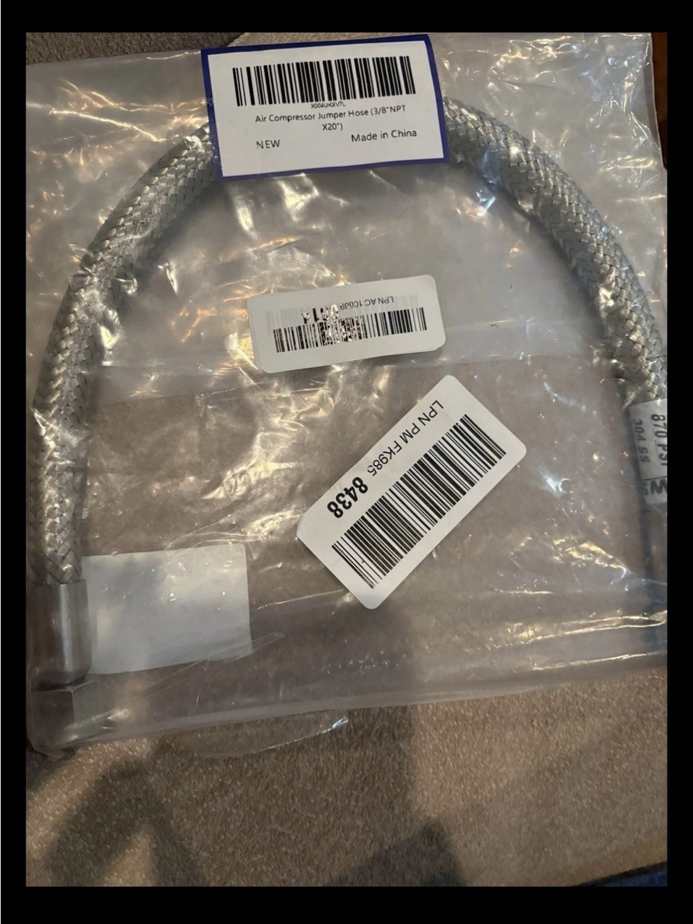 Silver Braided Hose Accessory - Unbranded